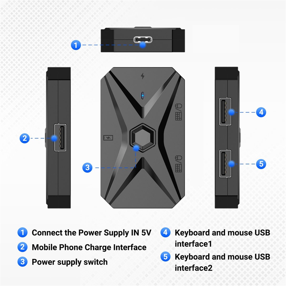 Gaming Keyboard And Mouse Converter For Mobile - # 48Y (черный) Комплект для конвертации