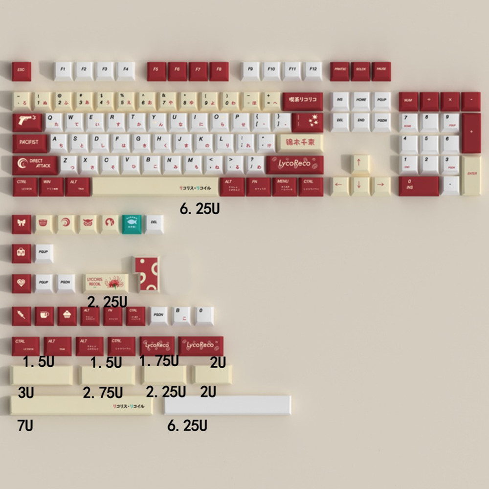 Gaming Keyboard Bluetooth - Клавиши PBT для аниме-клавиатуры Lycoris Recoil,